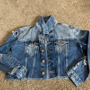 F21 DENIM CROPPED JACKET